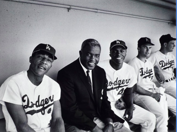 The great Jackie Robinson and Los Angeles Dodger greats, 1968